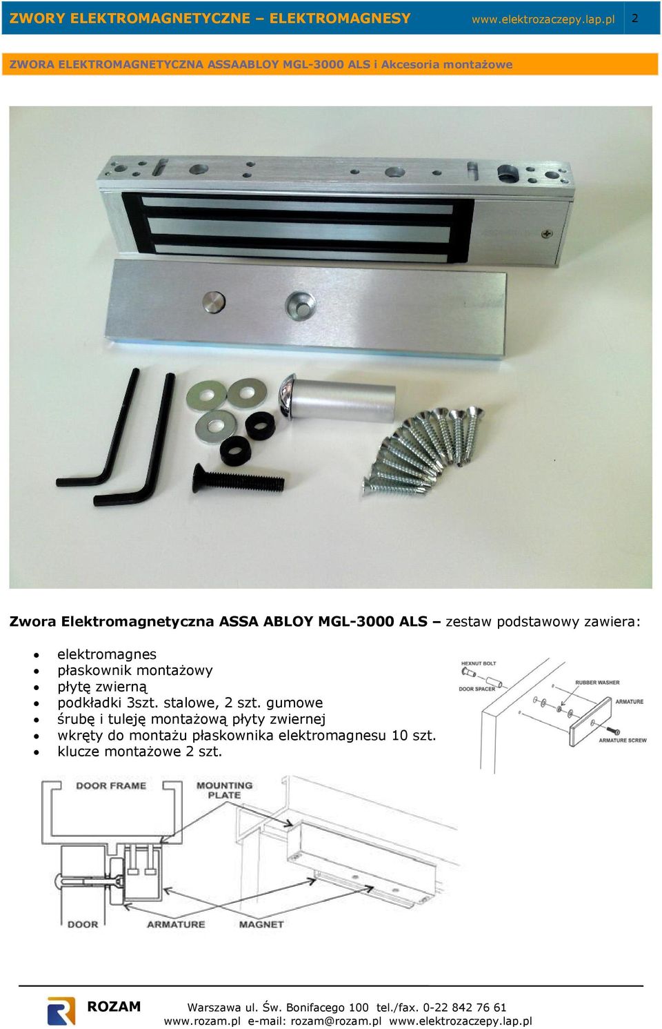 elektromagnes płaskownik montażowy płytę zwierną podkładki 3szt. stalowe, 2 szt.