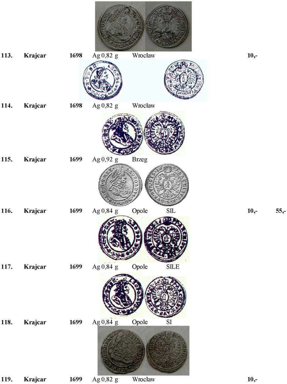 Krajcar 1699 0,84 g SIL 117.