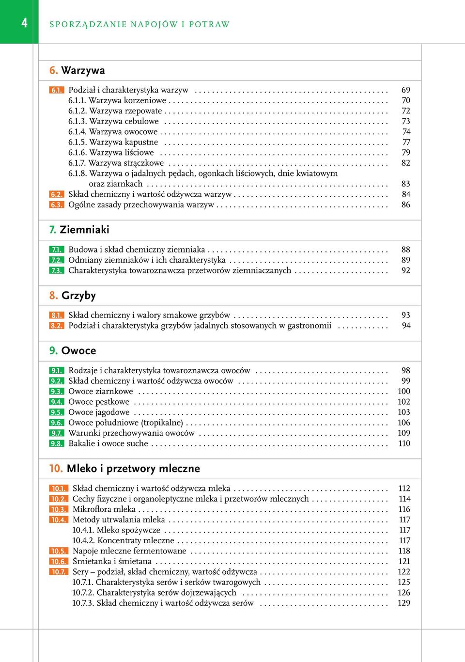 2. Skład chemiczny i wartość odżywcza warzyw... 84 6.3. Ogólne zasady przechowywania warzyw... 86 7. Ziemniaki 7.1. Budowa i skład chemiczny ziemniaka... 88 7.2. Odmiany ziemniaków i ich charakterystyka.