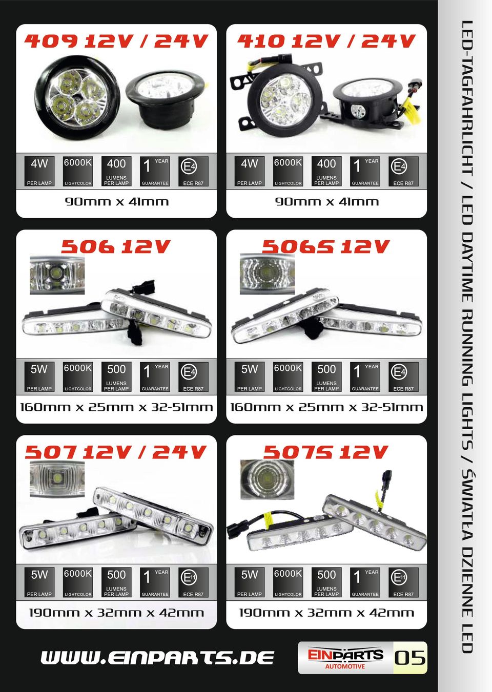 LED-TAGFAHRLICHT / LED DAYTIME