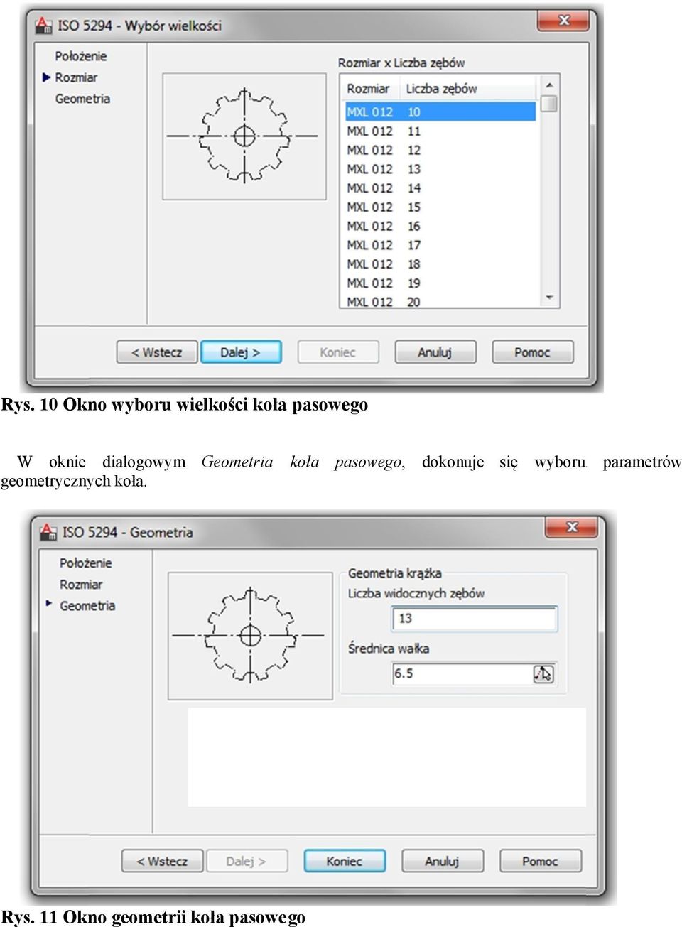 Geometria koła pasowego, dokonuje się