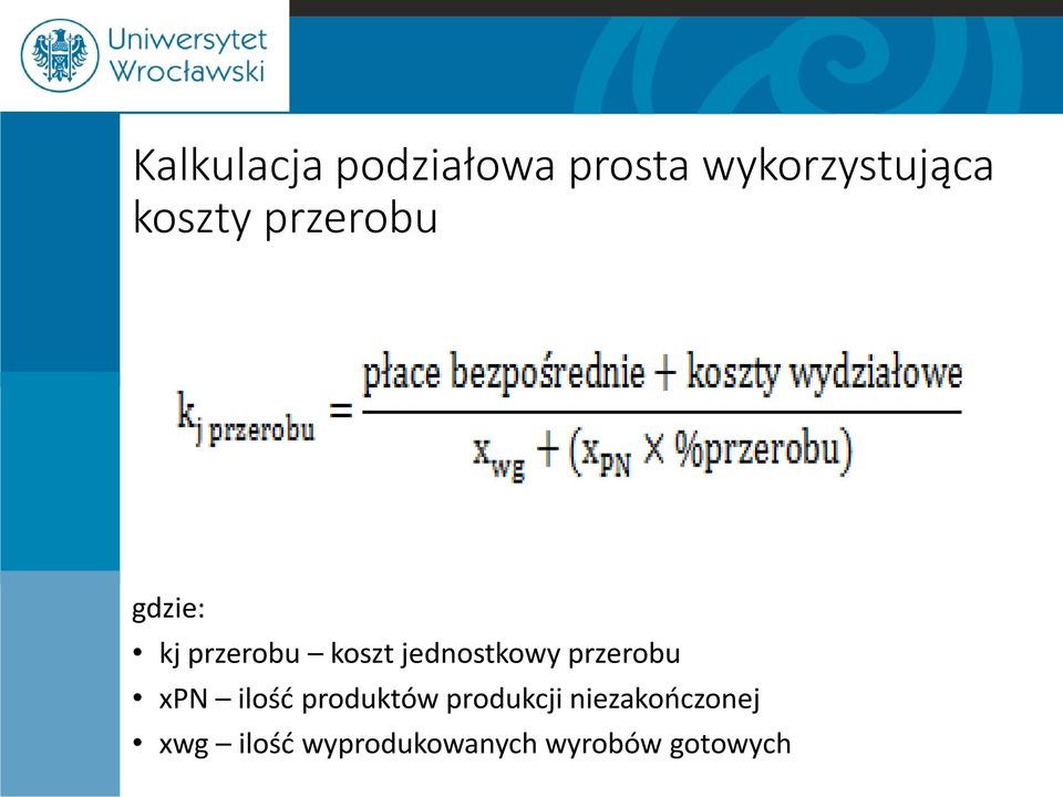 jednostkowy przerobu xpn ilość produktów