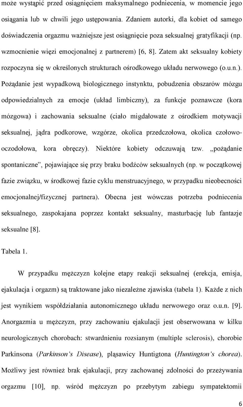 Zatem akt seksualny kobiety rozpoczyna się w określonych strukturach ośrodkowego układu nerwowego (o.u.n.).