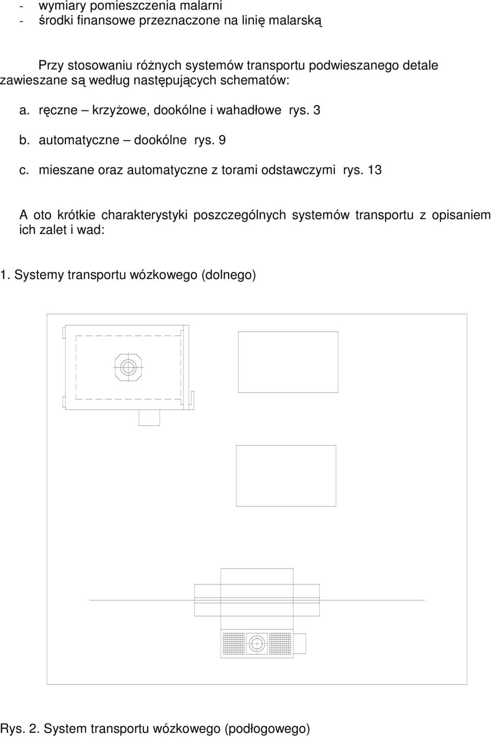 automatyczne dookólne rys. 9 c. mieszane oraz automatyczne z torami odstawczymi rys.