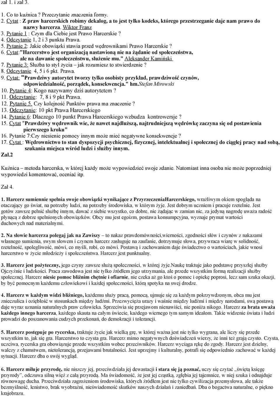 Konspekt Temat: Prawo Harcerskie - Kuźnica - PDF Darmowe pobieranie