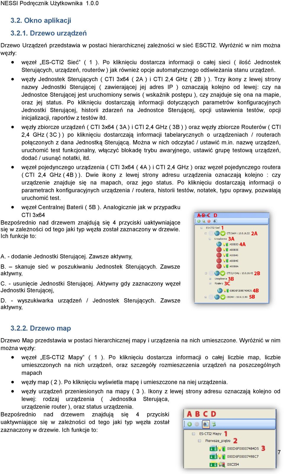 węzły Jednostek Sterujących ( CTI 3x64 ( 2A ) i CTI 2,4 GHz ( 2B ) ).