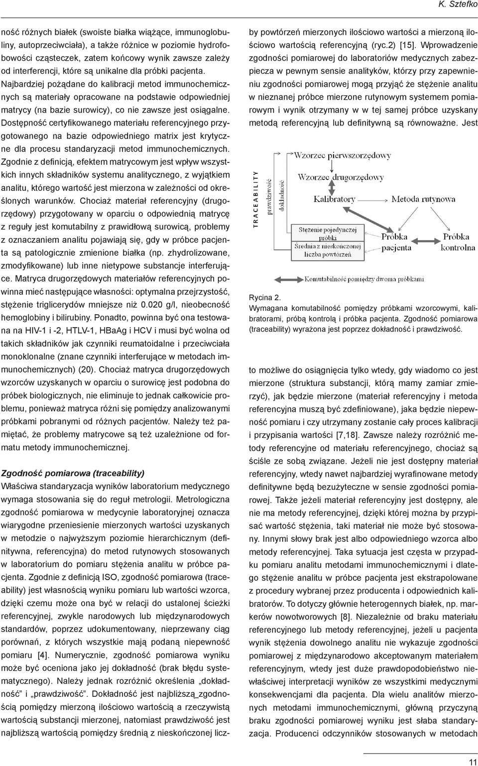Najbardziej pożądane do kalibracji metod immunochemicznych są materiały opracowane na podstawie odpowiedniej matrycy (na bazie surowicy), co nie zawsze jest osiągalne.