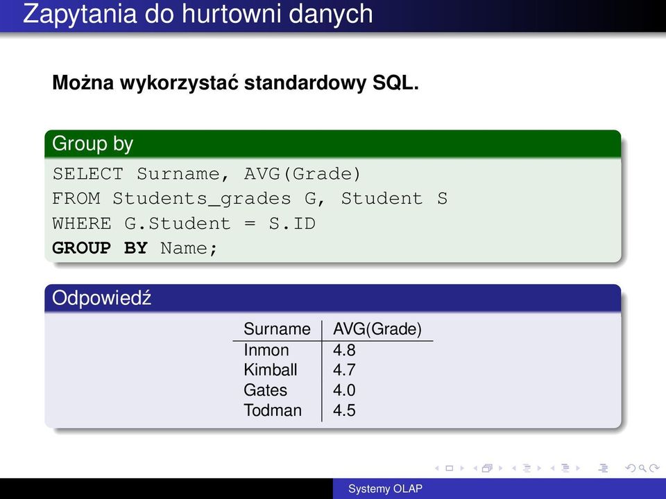 Students_grades G, Student S WHERE G.Student = S.