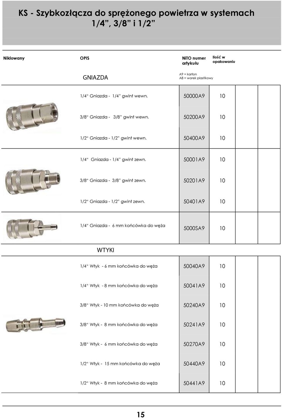 5020A9 0 /2 Gniazda - /2 gwint zewn.