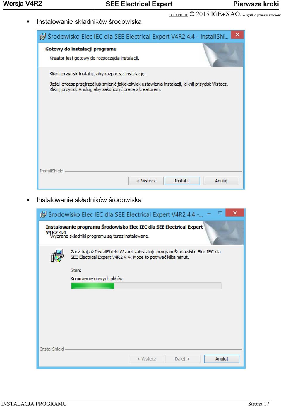 składników środowiska Instalowanie
