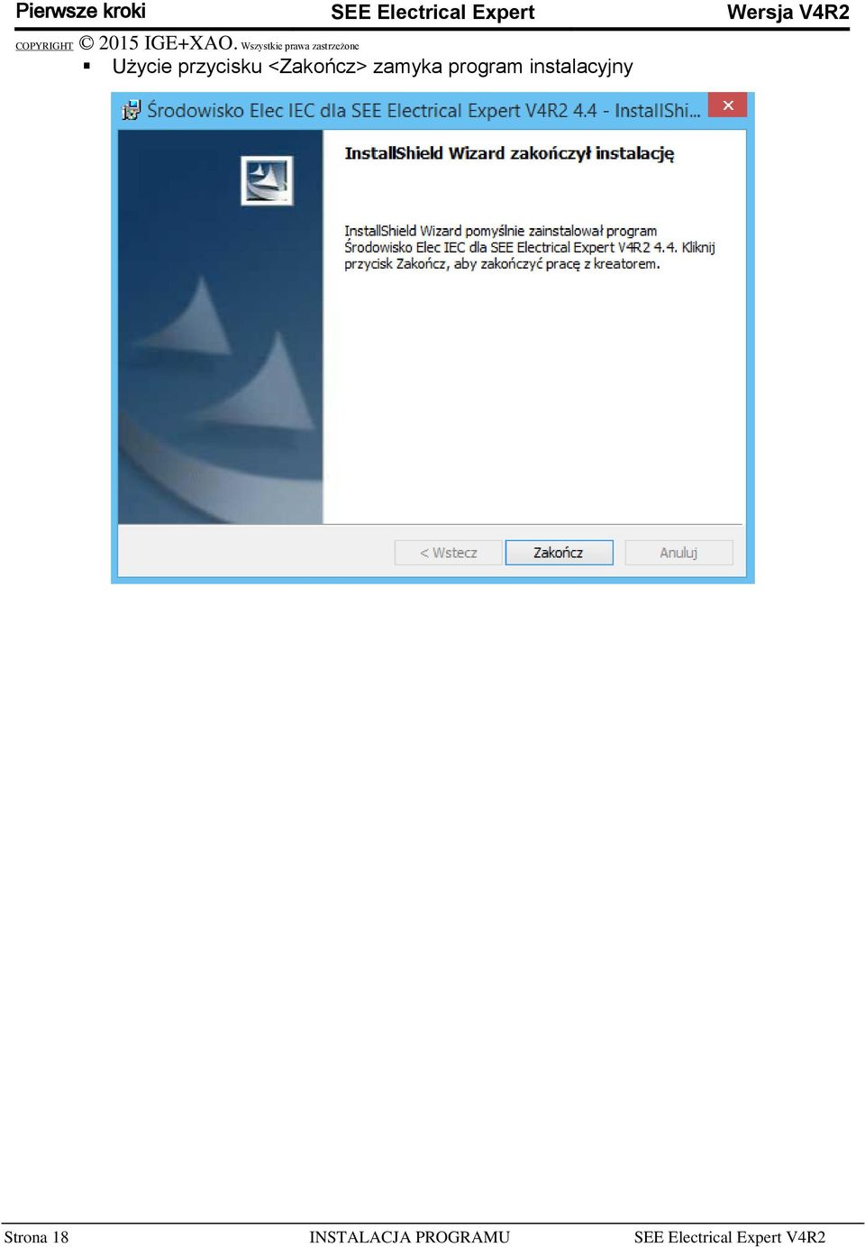 zamyka program instalacyjny Strona 18