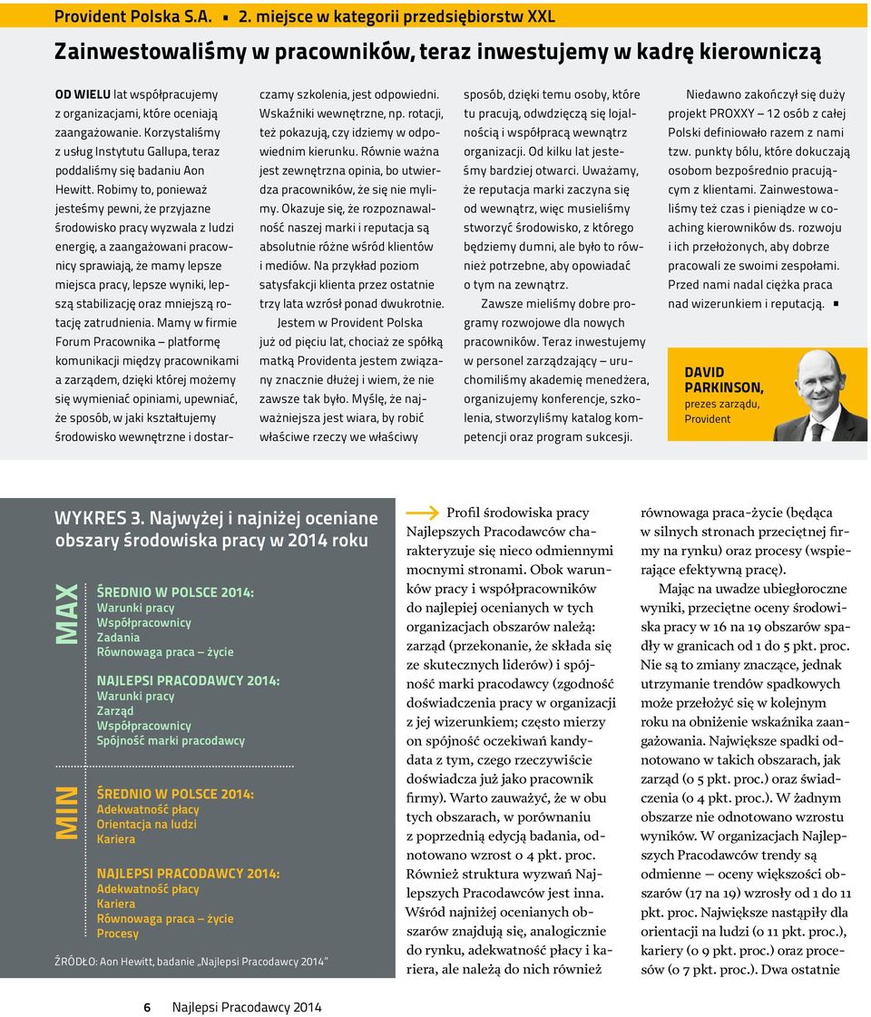 Korzystaliśmy z usług Instytutu Gallupa, teraz poddaliśmy się badaniu Aon Hewitt.