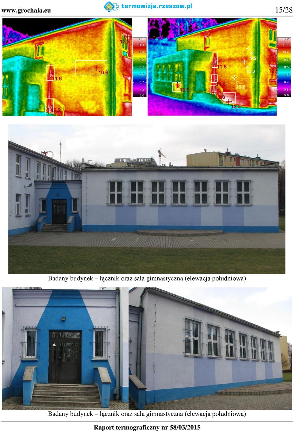 sala gimnastyczna (elewacja południowa)