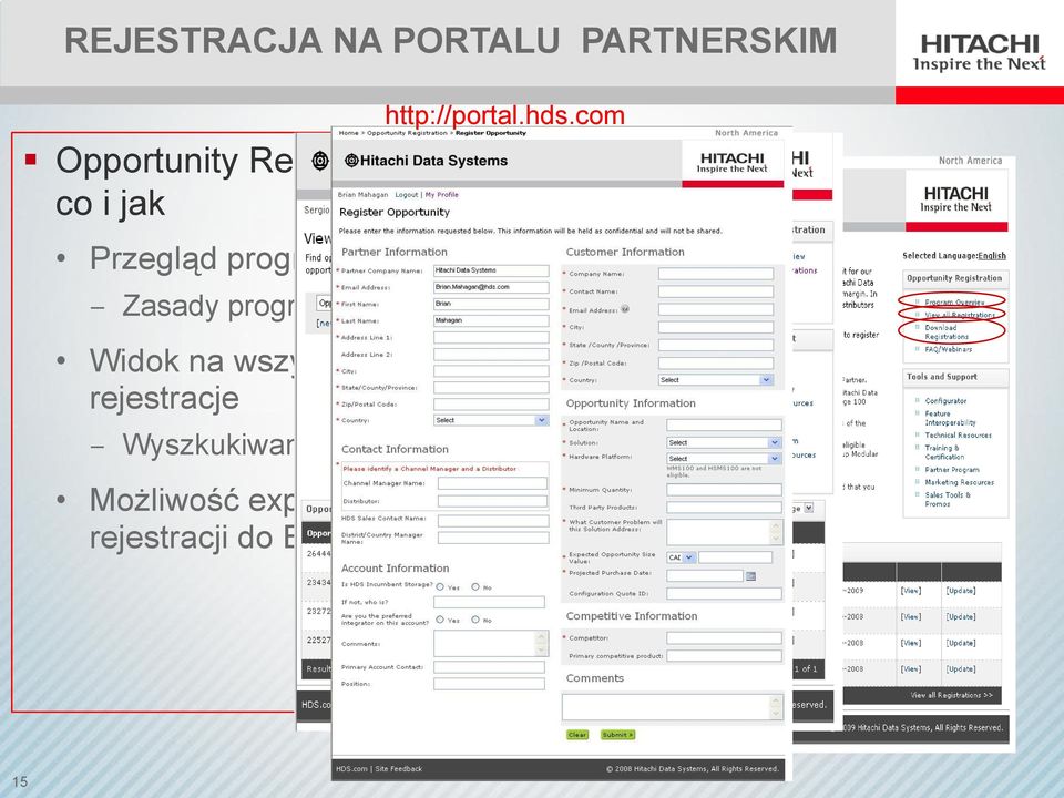 programu Widok na wszystkie rejestracje Wyszkukiwanie,