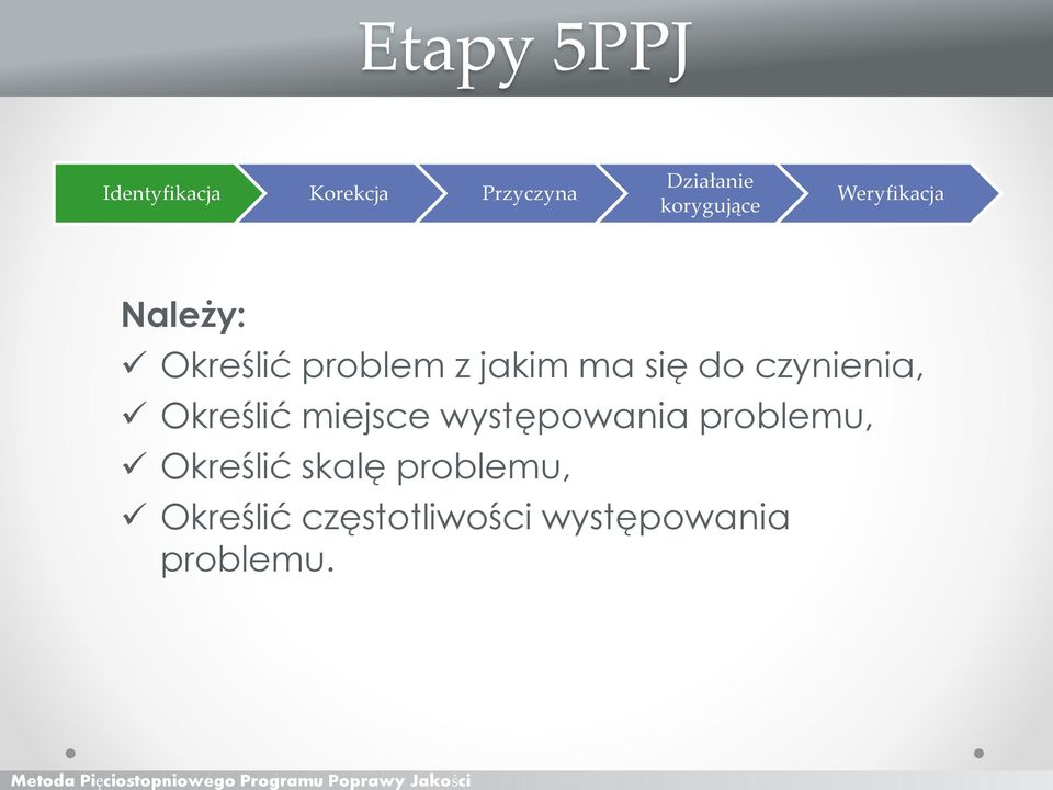 występowania problemu, Określić skalę