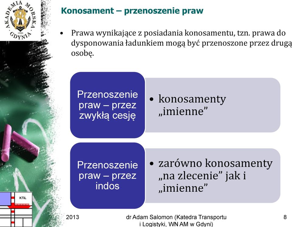 prawa do dysponowania ładunkiem mogą być przenoszone przez drugą osobę.