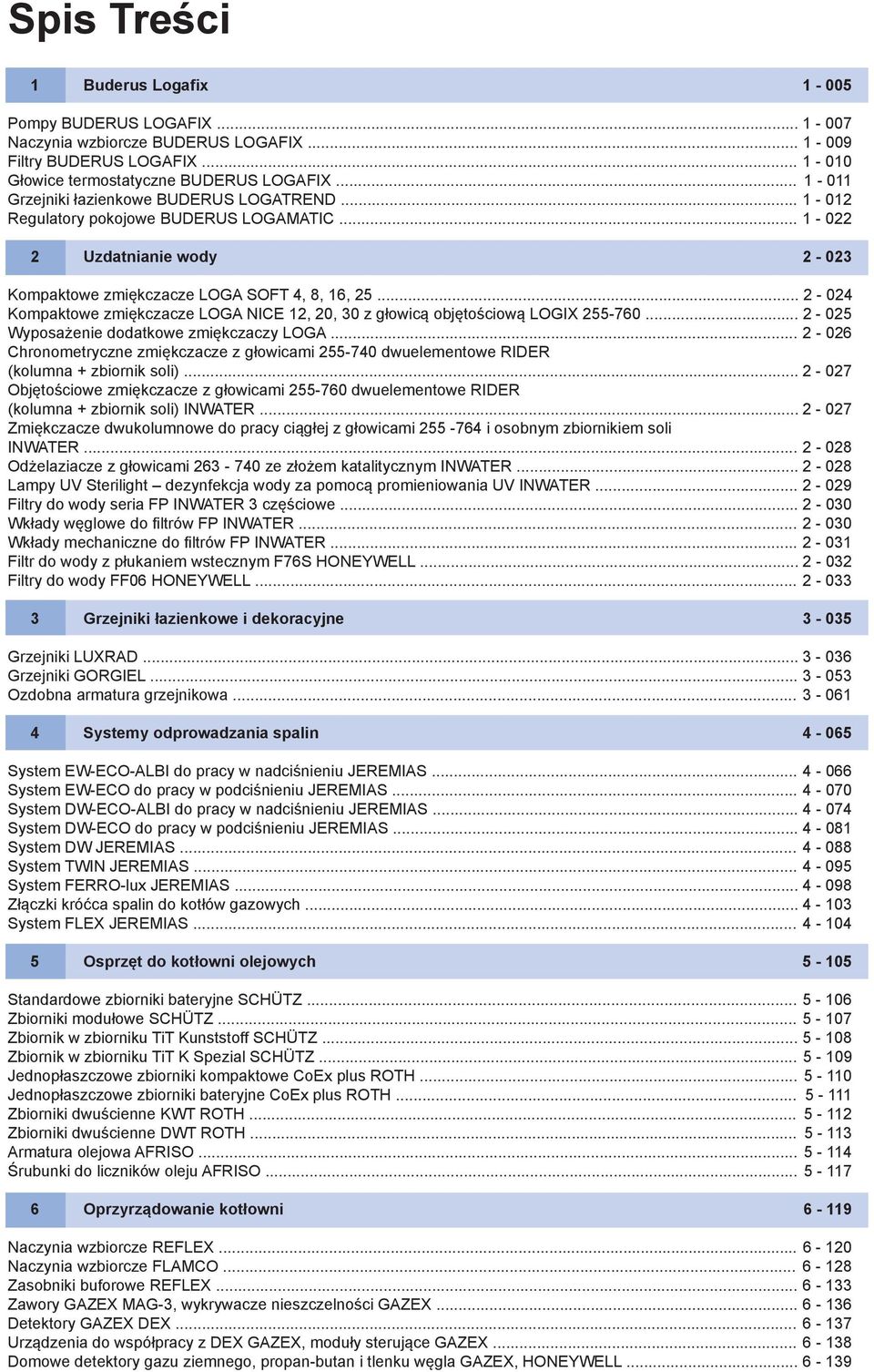 .. 2-024 Kompaktowe zmiękczacze LOGA NICE 12, 20, 30 z głowicą objętościową LOGIX 255-760... 2-025 Wyposażenie dodatkowe zmiękczaczy LOGA.