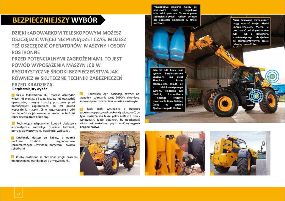 Bezpieczniejszy wybór 1 Dzięki ładowarkom JCB możesz oszczędzić więcej niż pieniądze i czas. Możesz też oszczędzić operatorów, maszyny i osoby postronne przed potencjalnymi zagrożeniami.