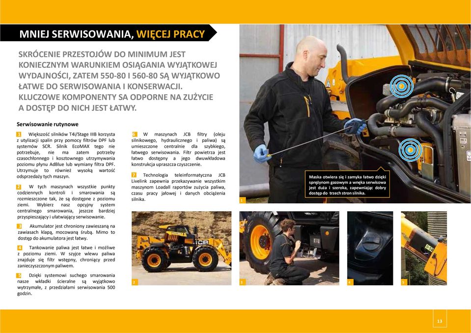 7 Serwisowanie rutynowe 1 Większość silników T4i/Stage IIIB korzysta z utylizacji spalin przy pomocy filtrów DPF lub systemów SCR.