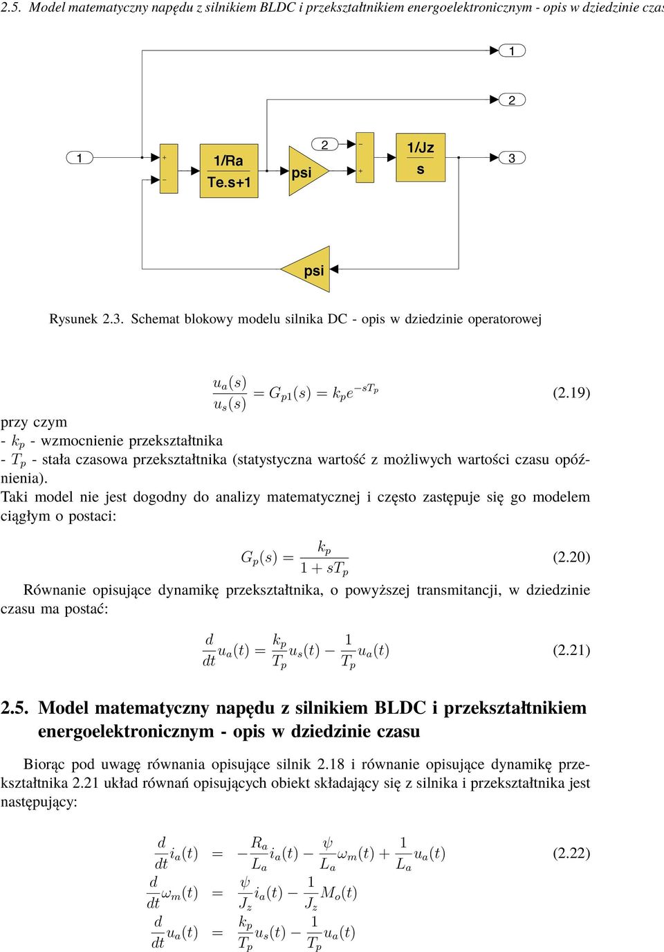 mdl printed 6 Jun 2 2:2 u a (s) page / u s (s) = G p(s) = k p e stp (2.