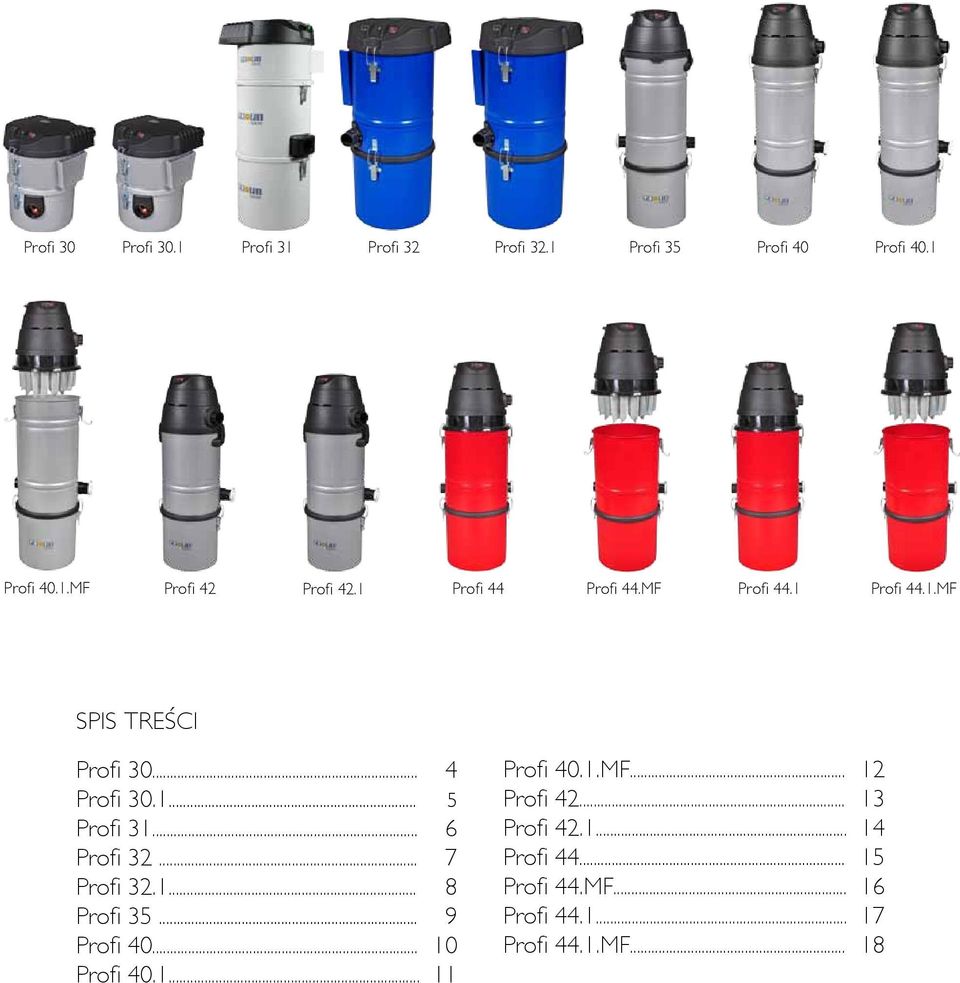 .. 6 Profi 32... 7 Profi 32.1... 8 Profi 35... 9 Profi 40... 10 Profi 40.1... 11 Profi 40.1.MF.