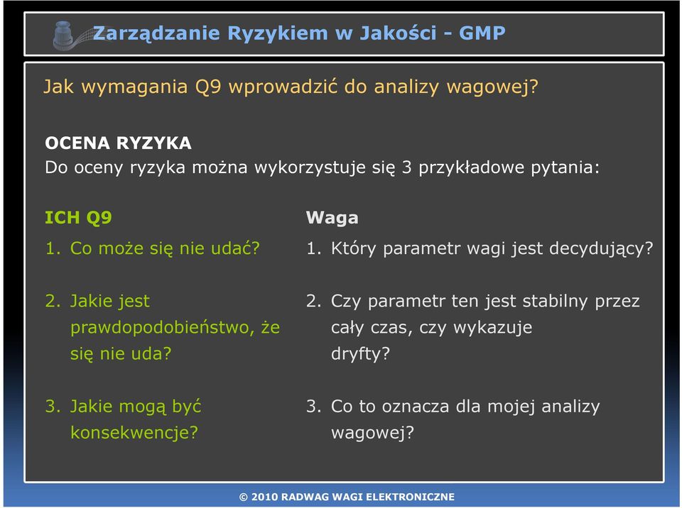 Waga 1. Który parametr wagi jest decydujący? 2.