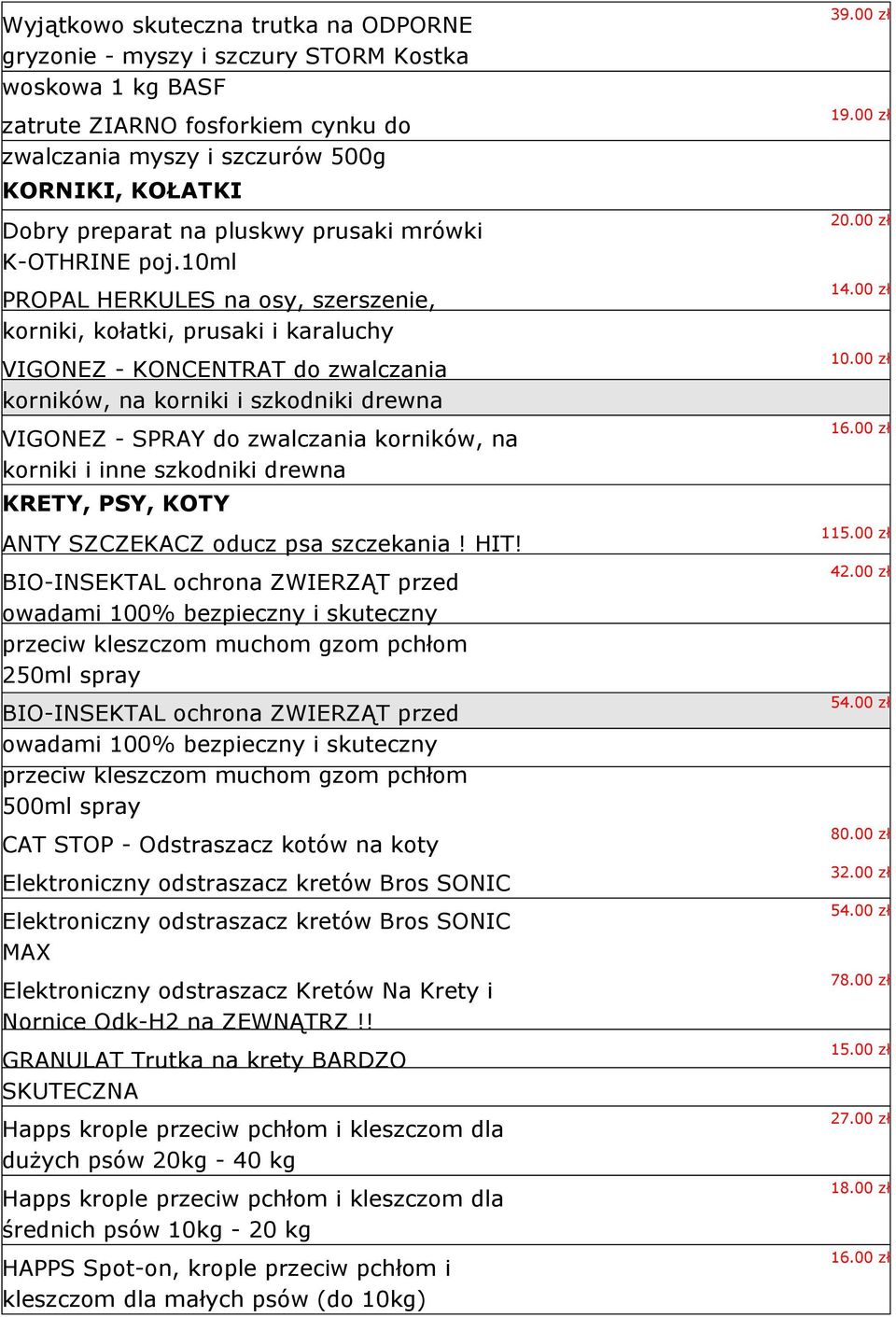 10ml PROPAL HERKULES na osy, szerszenie, korniki, kołatki, prusaki i karaluchy VIGONEZ - KONCENTRAT do zwalczania korników, na korniki i szkodniki drewna VIGONEZ - SPRAY do zwalczania korników, na
