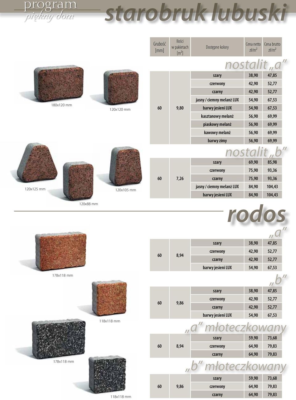 jasny / ciemny melanż LUX 84,90 104,43 barwy jesieni LUX 84,90 104,43 178x118 mm 178x118 mm 120x88 mm 118x118 mm 118x118 mm 60 8,94 60 9,86 60 8,94 60 9,86 rodos szary 38,90 47,85 czerwony 42,90