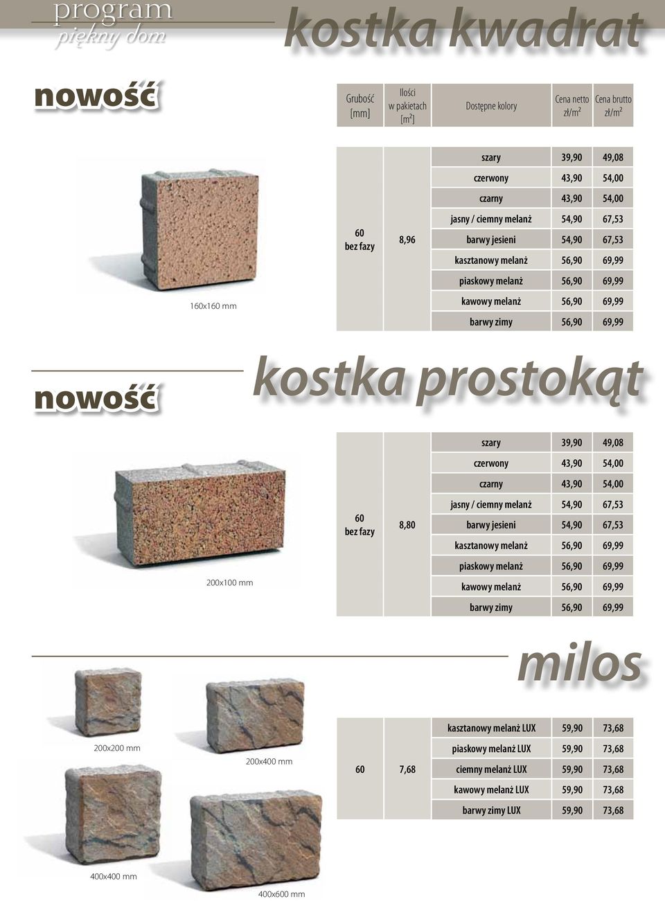 jasny / ciemny melanż 54,90 67,53 barwy jesieni 54,90 67,53 kasztanowy melanż 56,90 69,99 piaskowy melanż 56,90 69,99 200x100 mm kawowy melanż 56,90 69,99 barwy zimy 56,90 69,99 milos