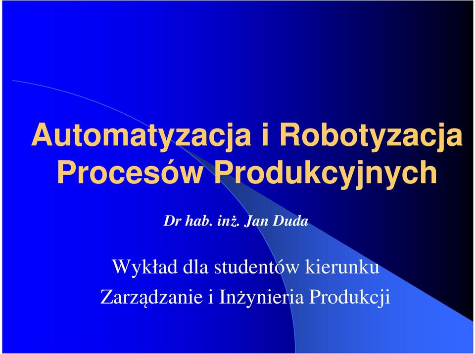 Jan Duda Wykład dla studentów