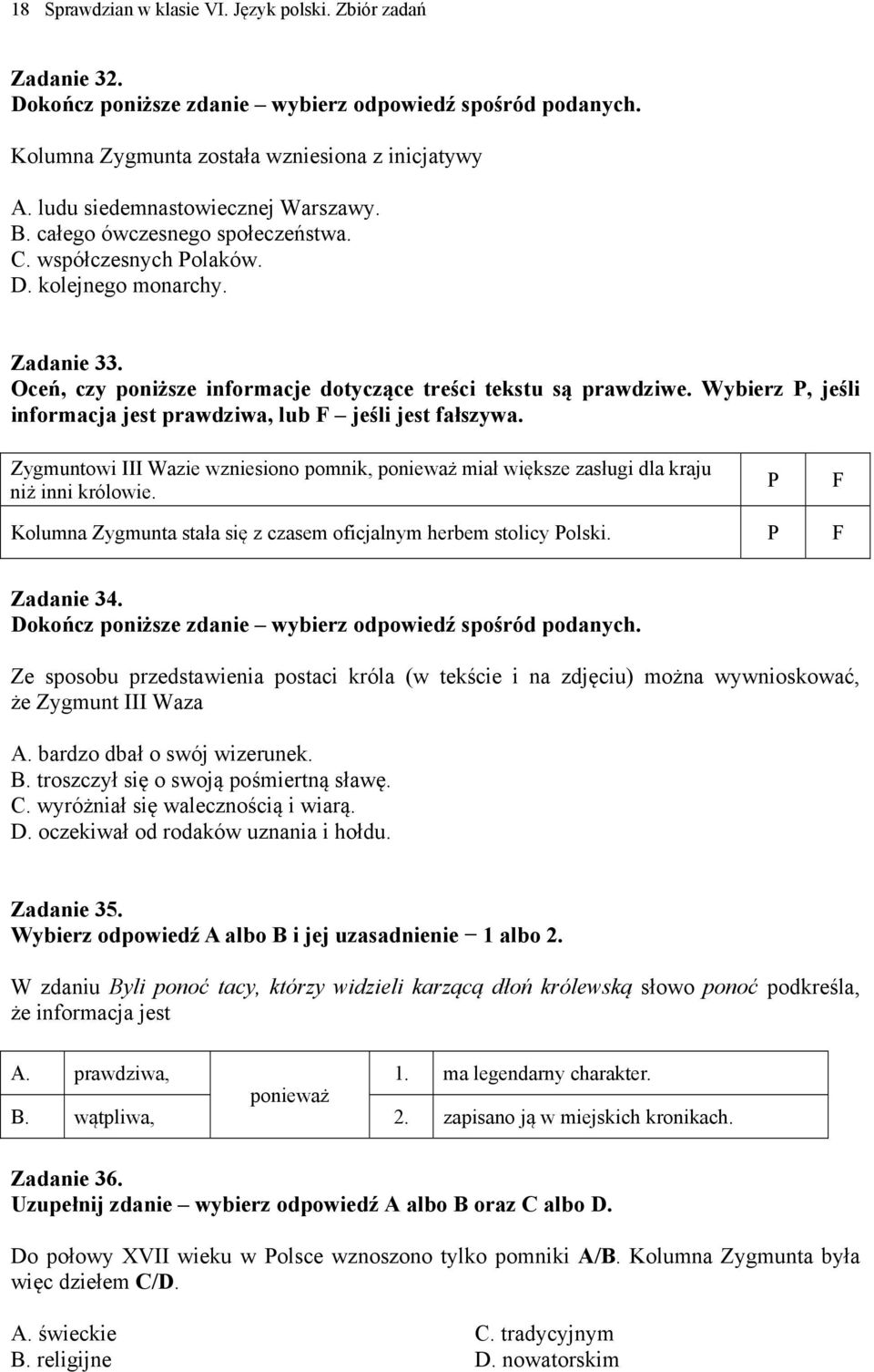 Test Diagnostyczny Z Języka Polskiego Po Klasie 6 Pdf SPRAWDZIAN W KLASIE VI JĘZYK POLSKI ZBIÓR ZADAŃ. Materiały pomocnicze
