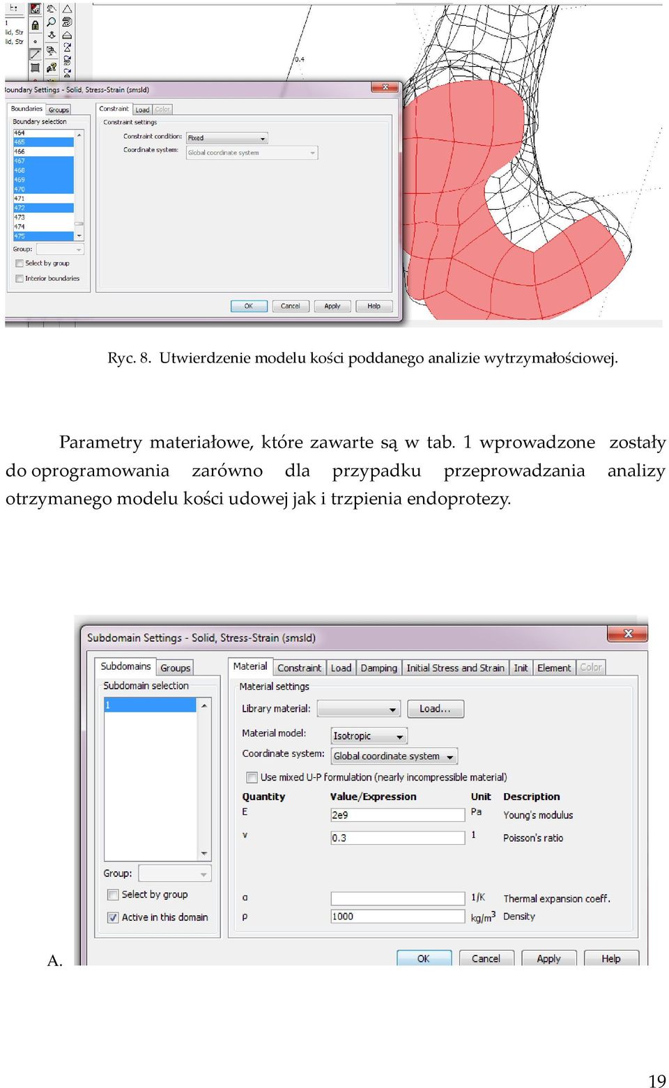 Parametry materiałowe, które zawarte są w tab.