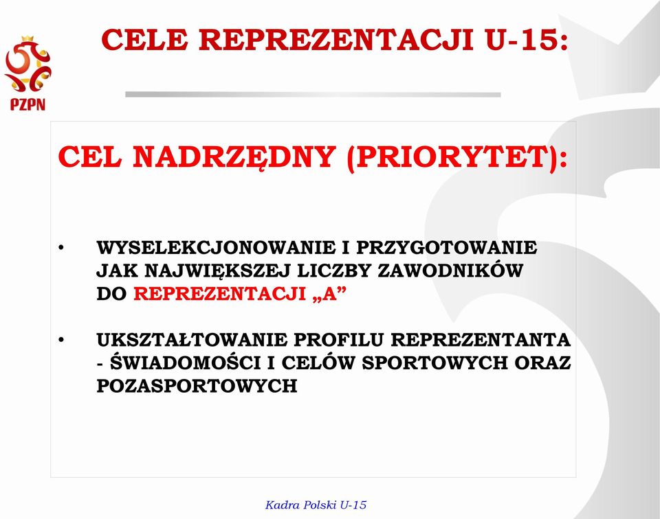 ZAWODNIKÓW DO REPREZENTACJI A UKSZTAŁTOWANIE PROFILU