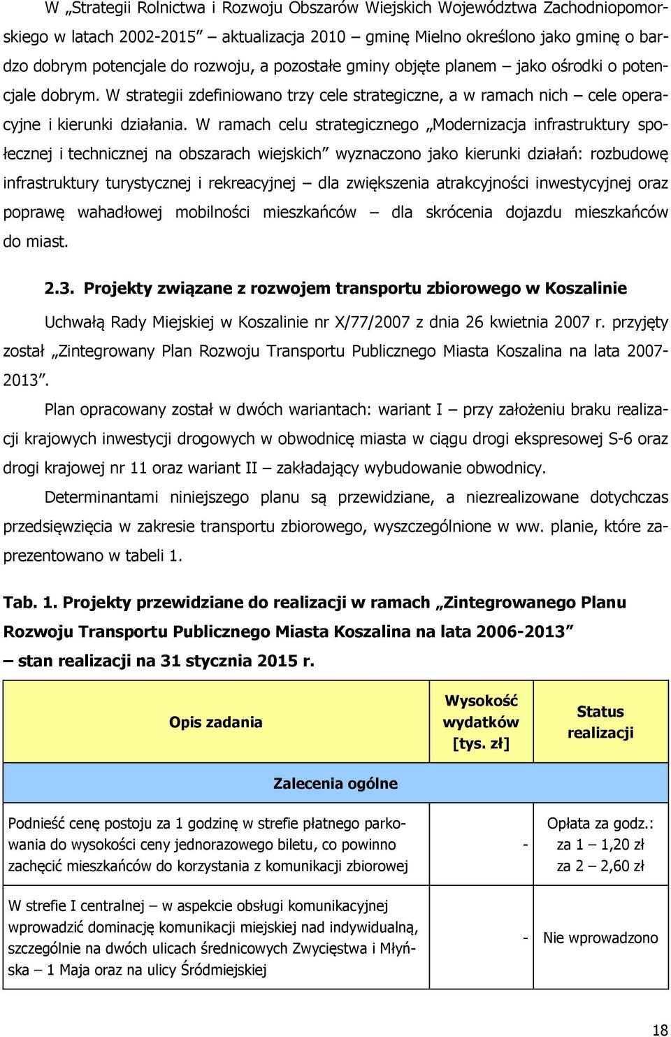 W ramach celu strategicznego Modernizacja infrastruktury społecznej i technicznej na obszarach wiejskich wyznaczono jako kierunki działań: rozbudowę infrastruktury turystycznej i rekreacyjnej dla