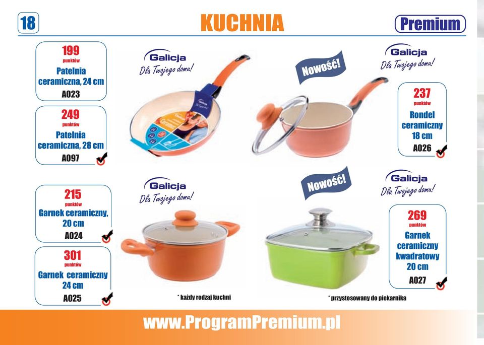 20 cm A024 301 Garnek ceramiczny 24 cm A025 * każdy rodzaj kuchni *