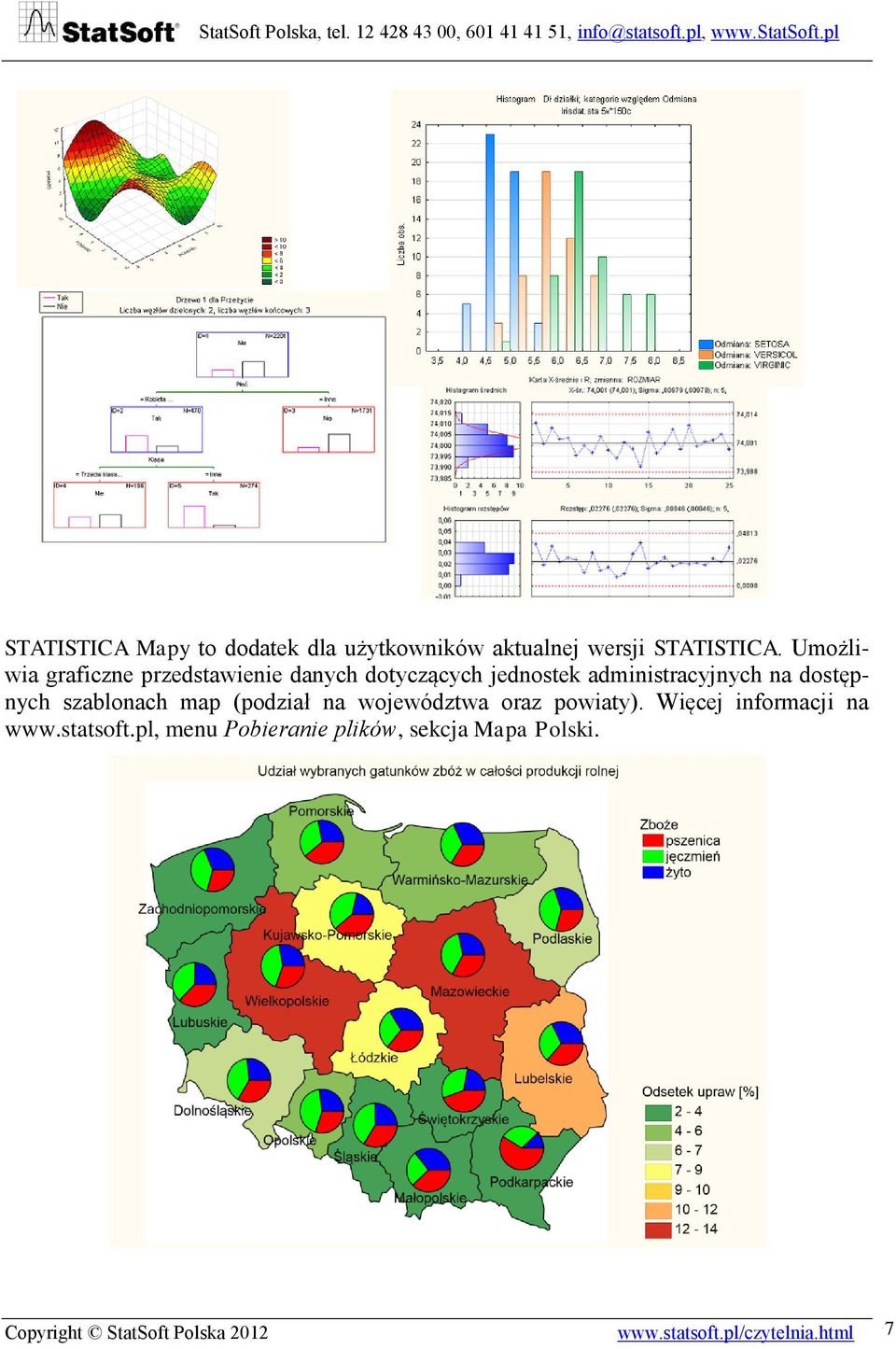 dostępnych szablonach map (podział na województwa oraz powiaty). Więcej informacji na www.