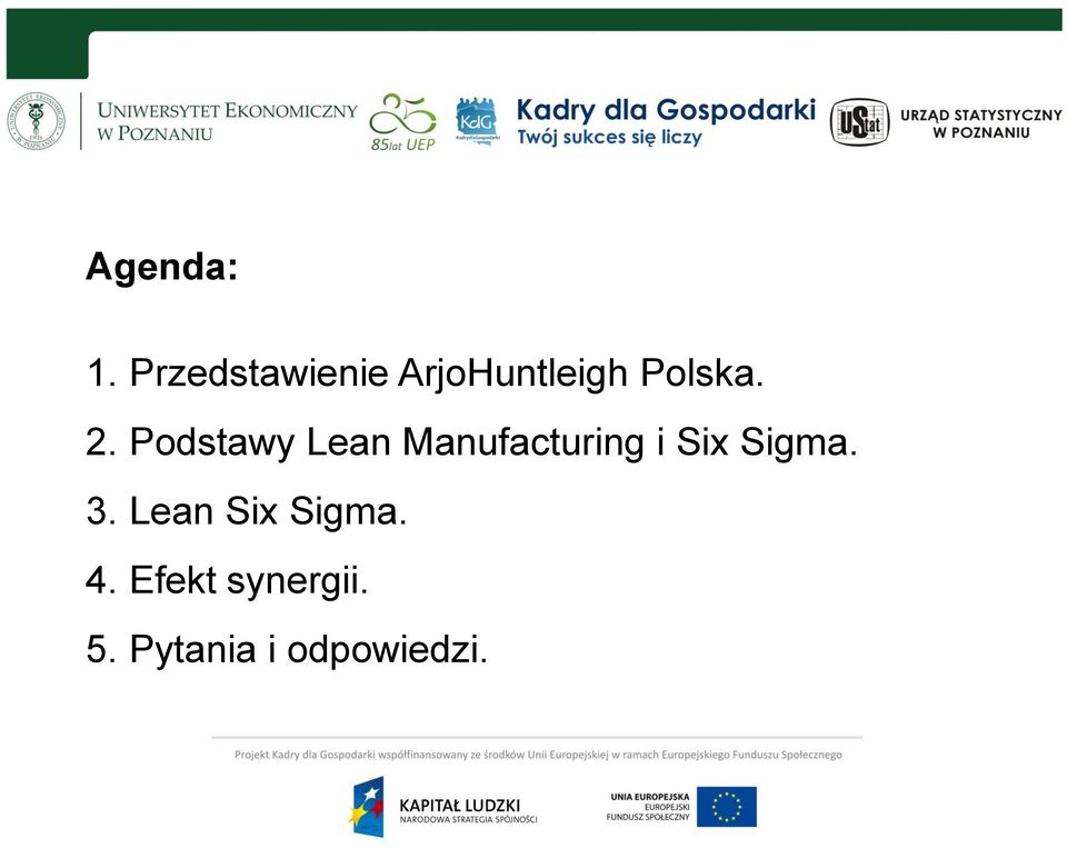Podstawy Lean Manufacturing i Six