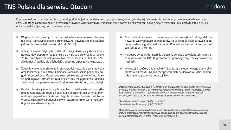 Mieszkańców nowych osiedli w pięciu największych miastach Polski zapytaliśmy o to, jak oni kupowali swój nowy dom czy mieszkanie.