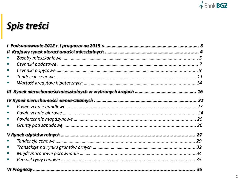 . 16 IV Rynek nieruchomości niemieszkalnych..... 22 Powierzchnie handlowe.... 23 Powierzchnie biurowe... 24 Powierzchnie magazynowe... 25 Grunty pod zabudowę.