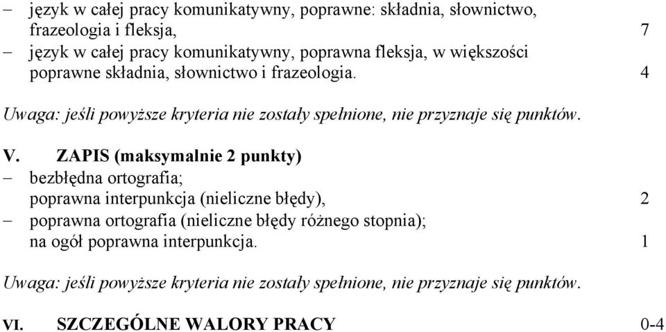 ZAPIS (maksymalnie 2 punkty) bezbłędna ortografia; poprawna interpunkcja (nieliczne błędy), 2 poprawna