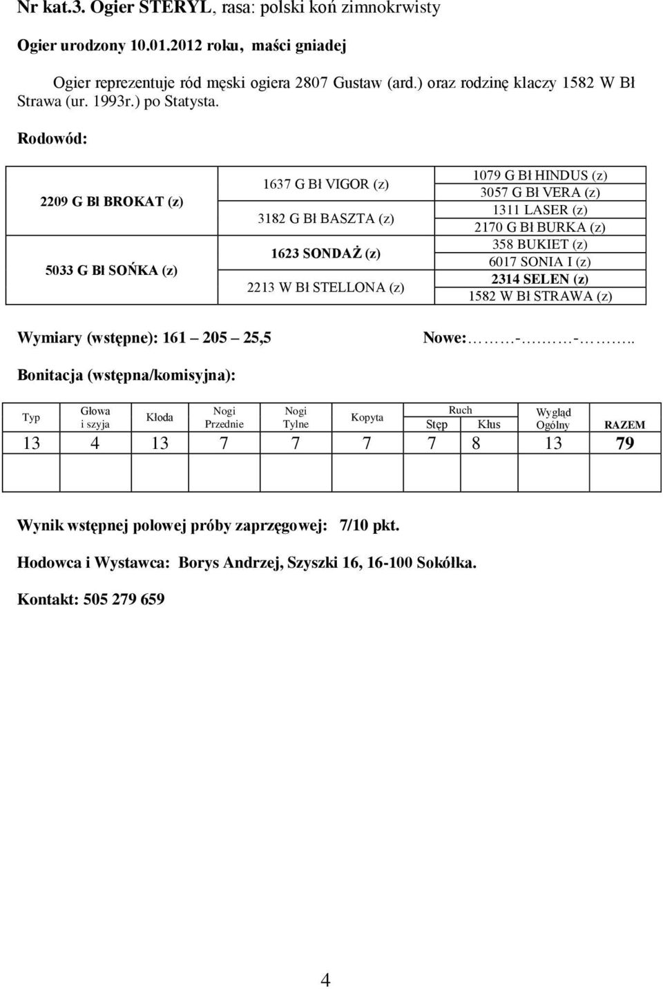 2209 G Bł BROKAT (z) 5033 G Bł SOŃKA (z) 1637 G Bł VIGOR (z) 3182 G Bł BASZTA (z) 1623 SONDAŻ (z) 2213 W Bł STELLONA (z) 1079 G Bł HINDUS (z) 3057 G Bł VERA (z) 1311