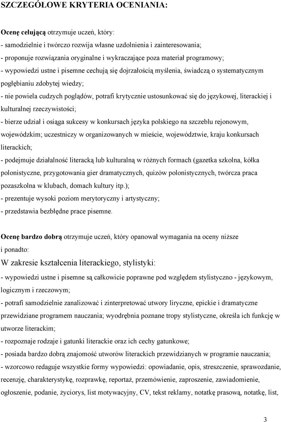 się do językowej, literackiej i kulturalnej rzeczywistości; bierze udział i osiąga sukcesy w konkursach języka polskiego na szczeblu rejonowym, wojewódzkim; uczestniczy w organizowanych w mieście,