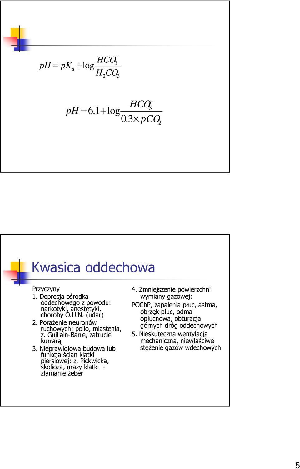 GuillainBarre, zatrucie kurrarą. Nieprawidłowa budowa lub funkcja ścian klatki piersiowej: z.