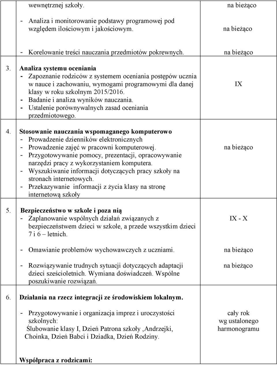 - Badanie i analiza wyników nauczania. - Ustalenie porównywalnych zasad oceniania przedmiotowego. 4.