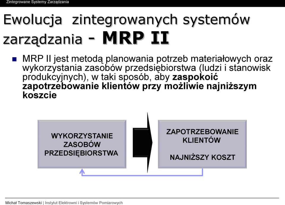 produkcyjnych), w taki sposób, aby zaspokoić zapotrzebowanie klientów przy możliwie