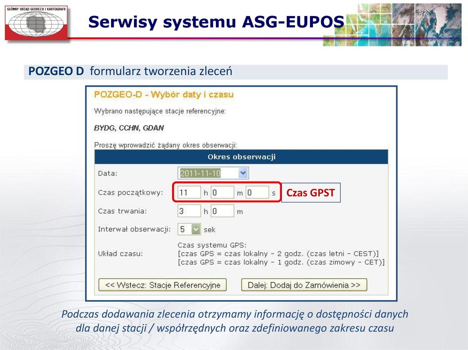 zlecenia otrzymamy informację o dostępności danych