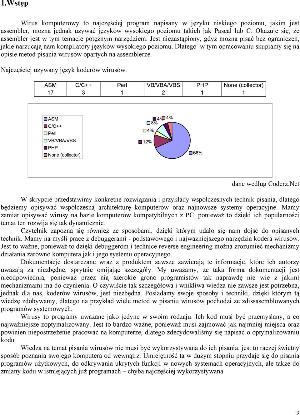 Dlatego w tym opracowaniu skupiamy się na opisie metod pisania wirusów opartych na assemblerze.