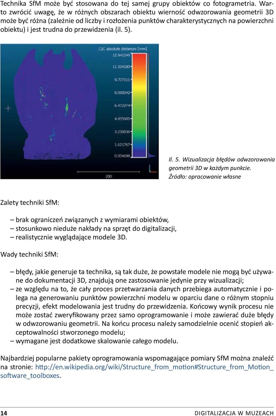 trudna do przewidzenia (il. 5). Il. 5. Wizualizacja błędów odwzorowania geometrii 3D w każdym punkcie.