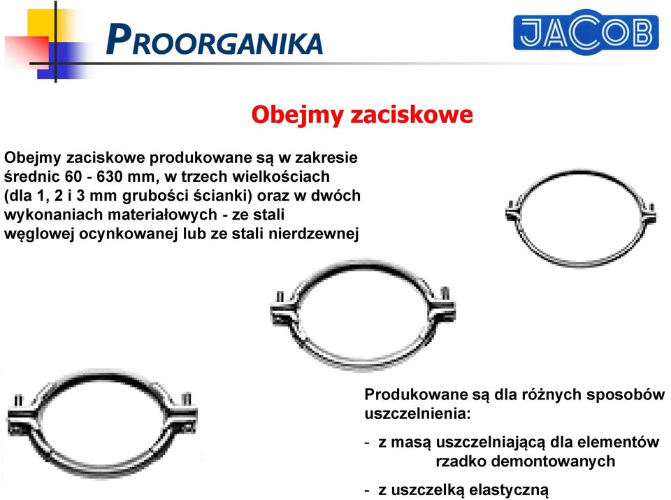 stali węglowej ocynkowanej lub ze stali nierdzewnej Produkowane są dla różnych sposobów