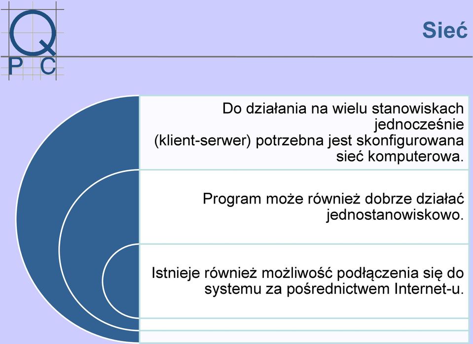 Program może również dobrze działać jednostanowiskowo.